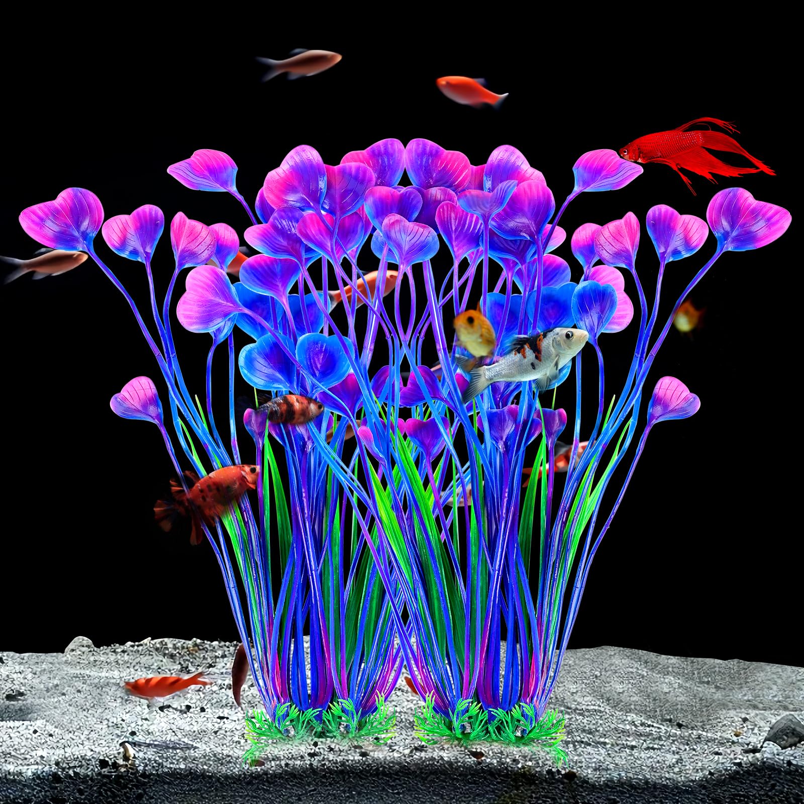 Décoration AQUANEAT pour aquarium violet, design élégant et polyvalent.