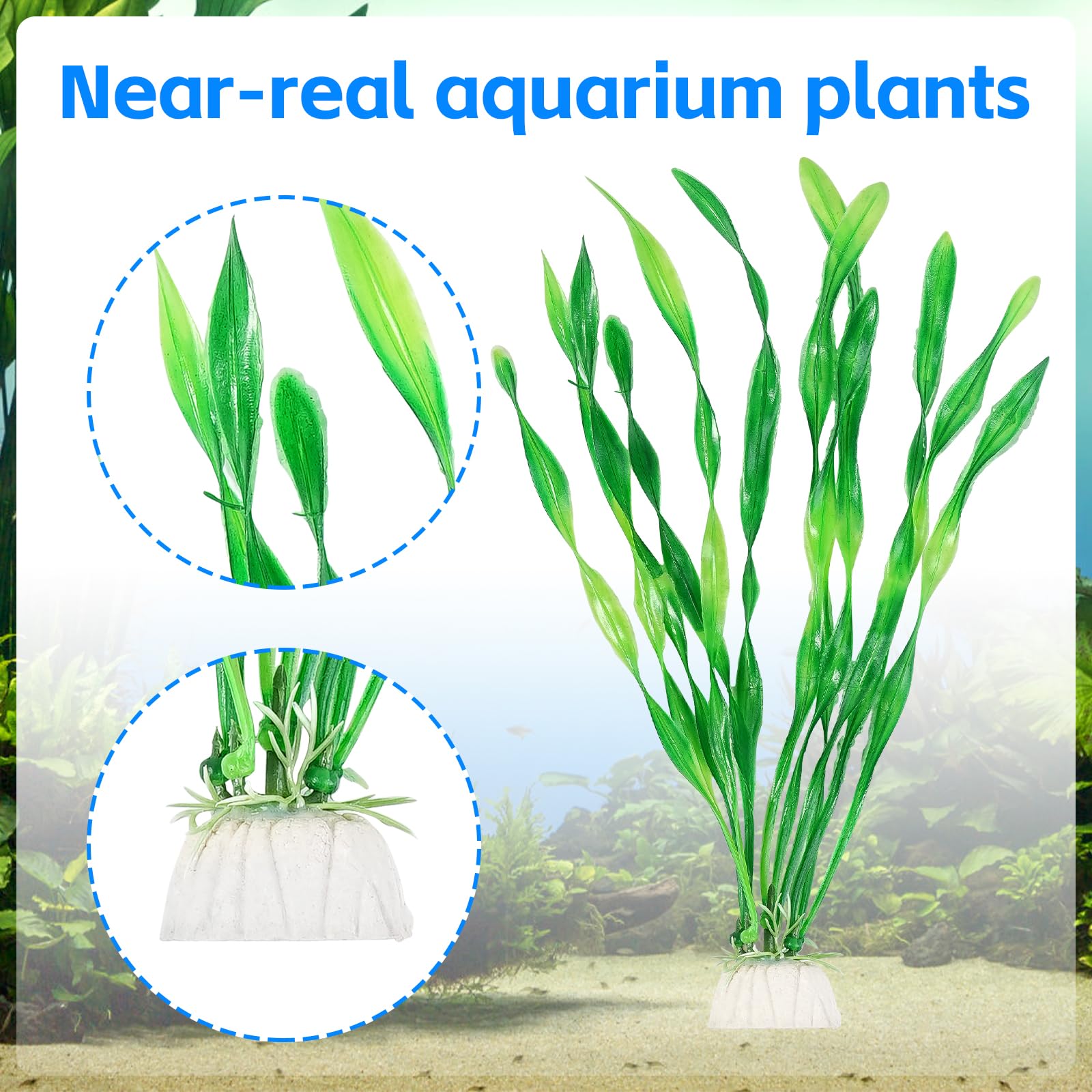 Décor AQUANEAT en plastique pour aquarium, algues artificielles couleur naturelle