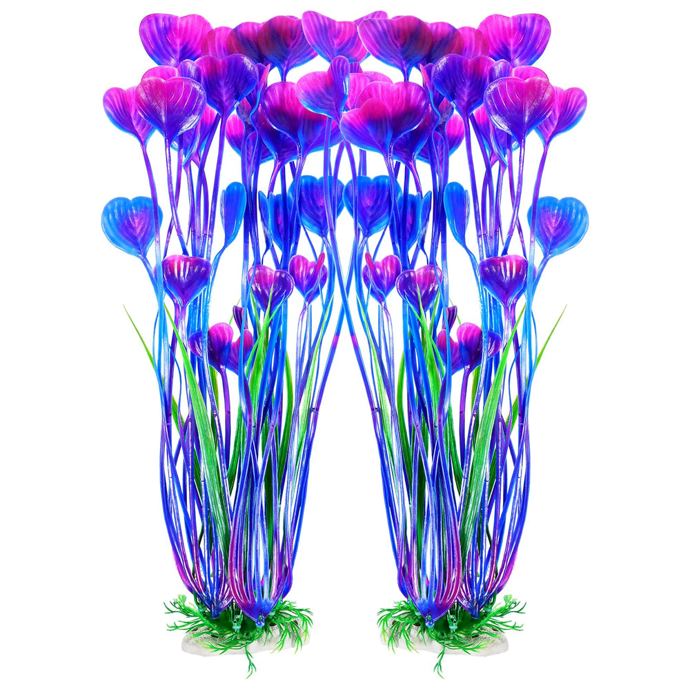 Plante artificielle AQUANEAT pour aquarium violet, décoration durable et facile à installer.