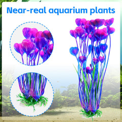 Gros plan sur les plantes AQUANEAT pour aquarium violet, mise en place simple.