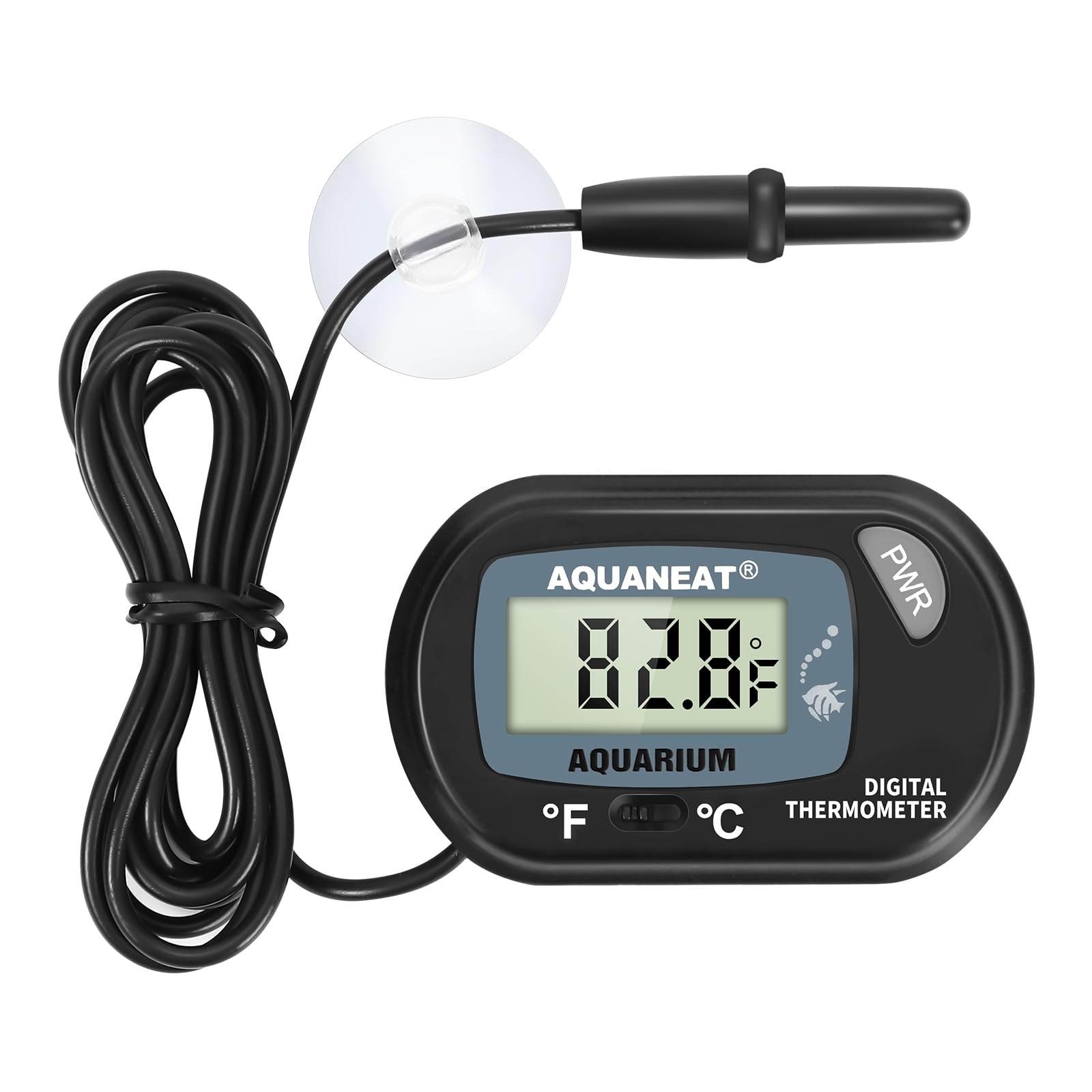 Thermomètre AQUANEAT pour aquarium avec grand écran LCD pour lire la température facilement.