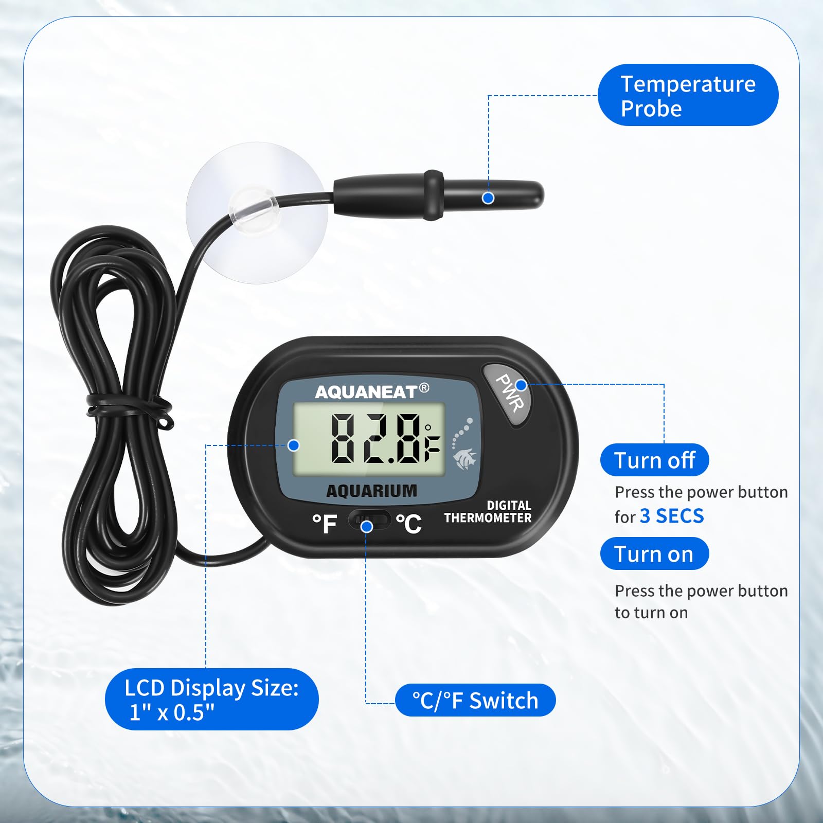 Sonde submergée AQUANEAT pour mesurer rapidement la température dans l’eau.