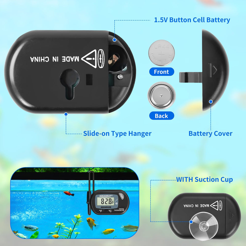 Ventouse pratique AQUANEAT pour fixer le thermomètre dans le réservoir.