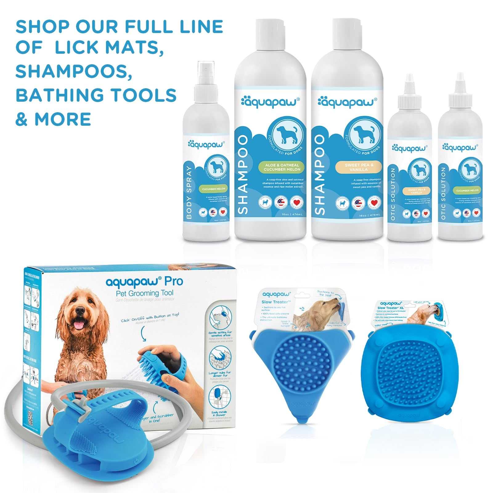 Aquapaw design bleu pour bain, look moderne et fonctionnel.