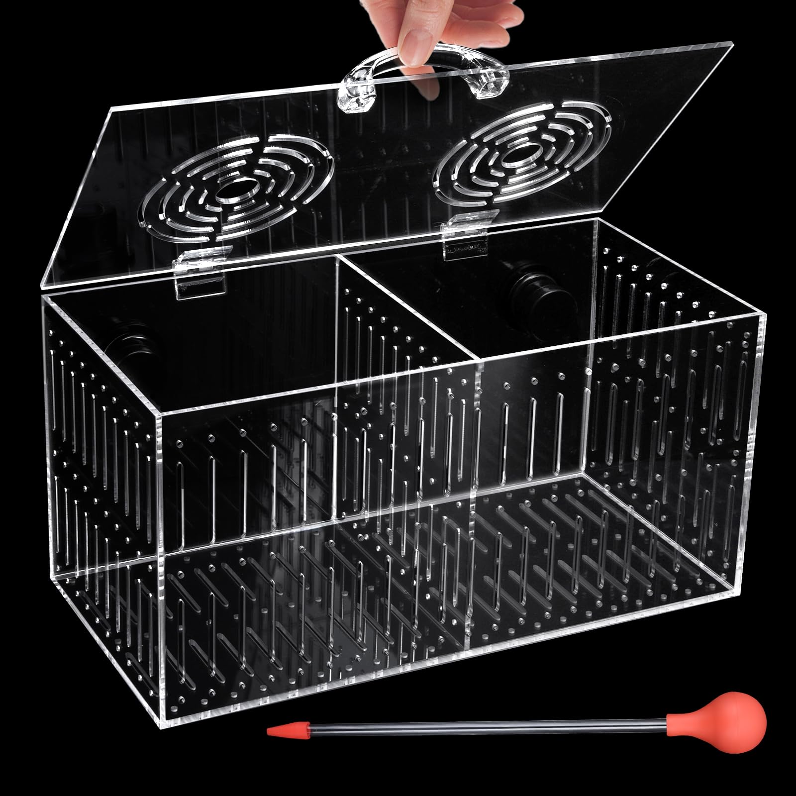 Boîte d'acclimatation magnétique Aquarium Choice pour poissons marins, isolation sans stress.