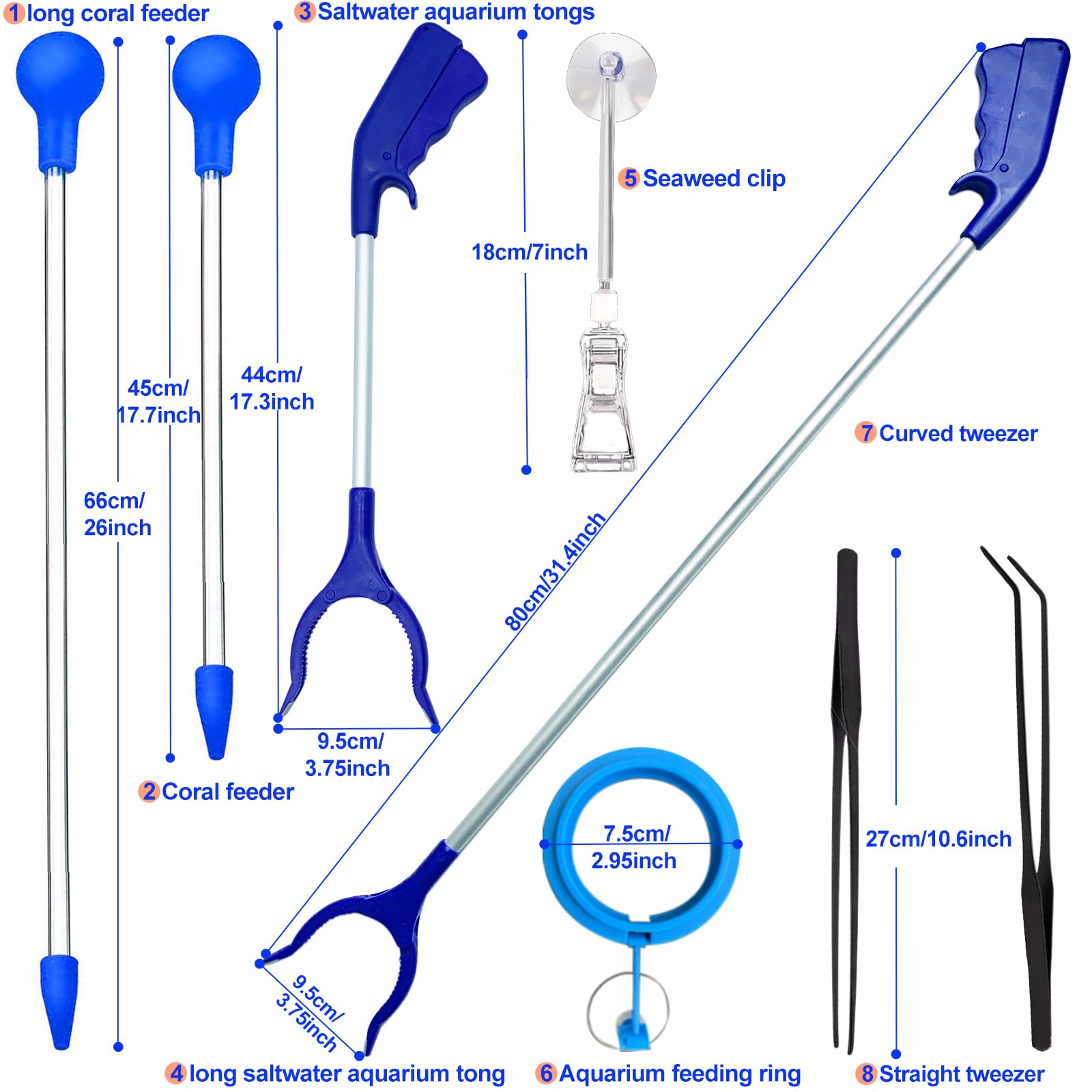 Ensemble complet de 8 accessoires Aquarium Choice pour récif