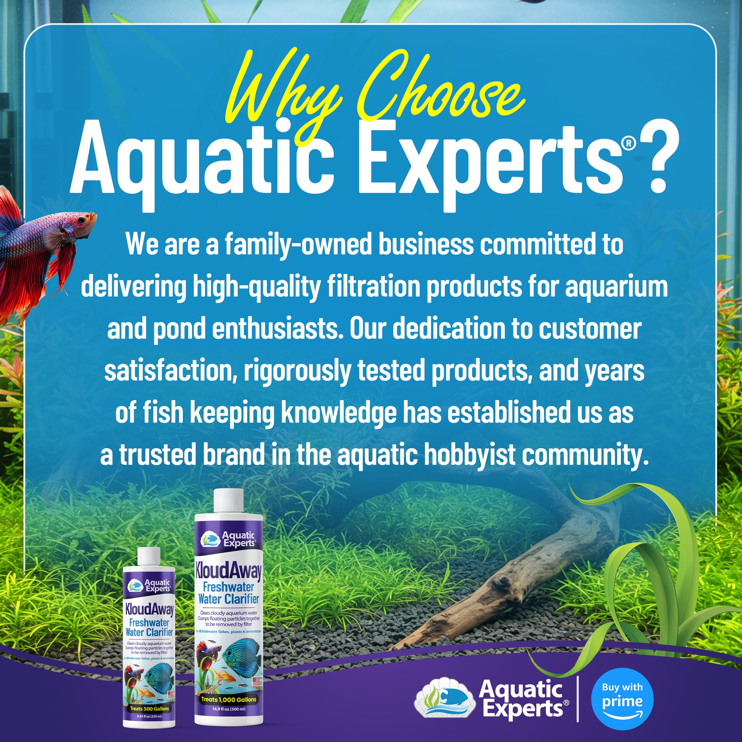 Emballage pratique KloudAway prêt à l'emploi pour votre aquarium