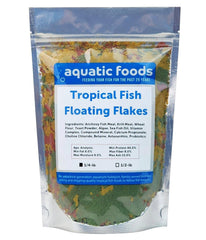 Flocons Aquatic Foods Inc. spiruline renforçant la couleur et l’énergie des poissons.