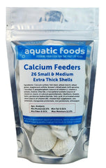 Alimenteur calcium Aquatic Foods Inc. Crevettes et escargots, forme pratique et stable.