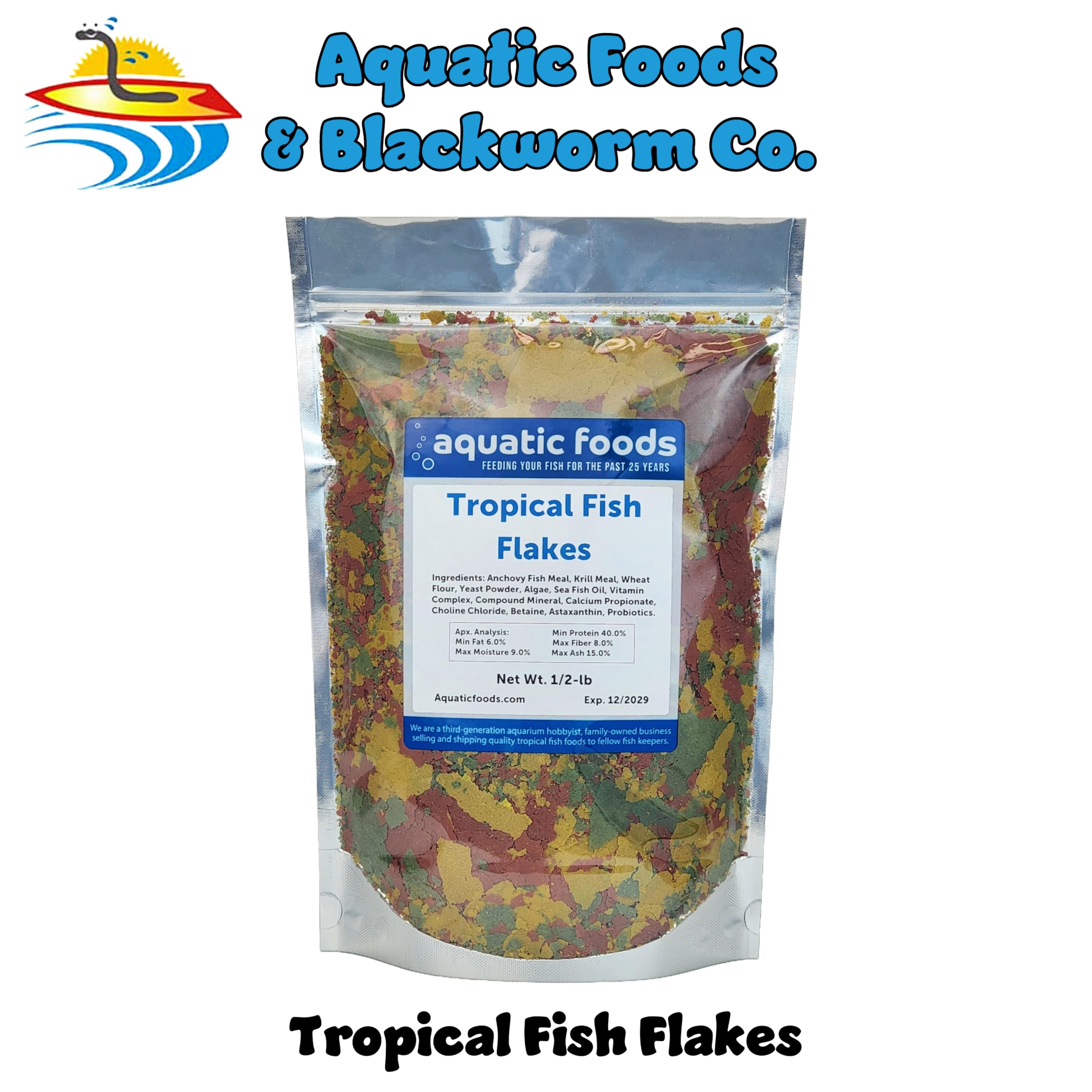 Aquatic Foods Inc. flocons pour guppys, alimentation polyvalente.