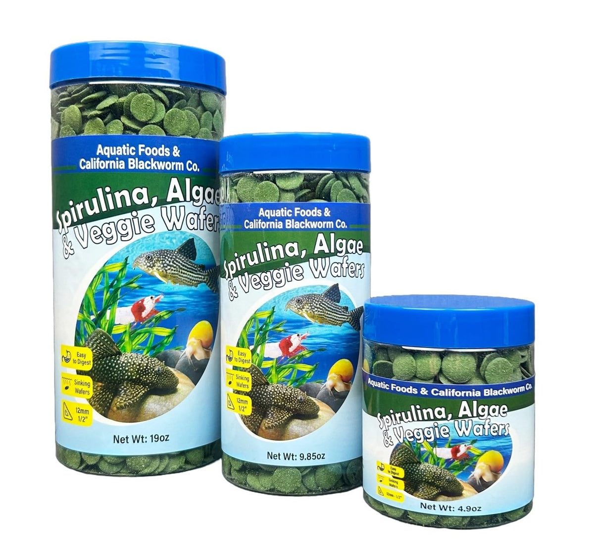 Aquatic Foods Inc. pot galettes spiruline coulantes pour nourrir vos poissons.