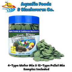 Galette spiruline et légumes Aquatic Foods Inc., alimentation lente pour poissons.