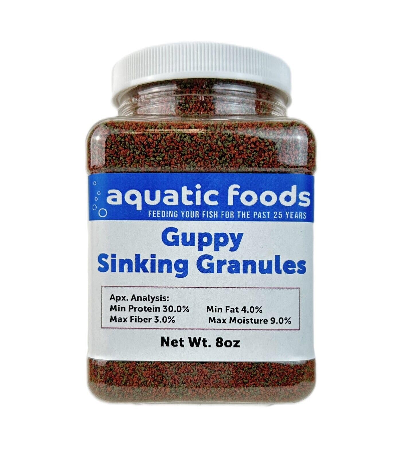 Granulés couleur spiruline Aquatic Foods Inc. pour guppys; intensifie les couleurs naturellement