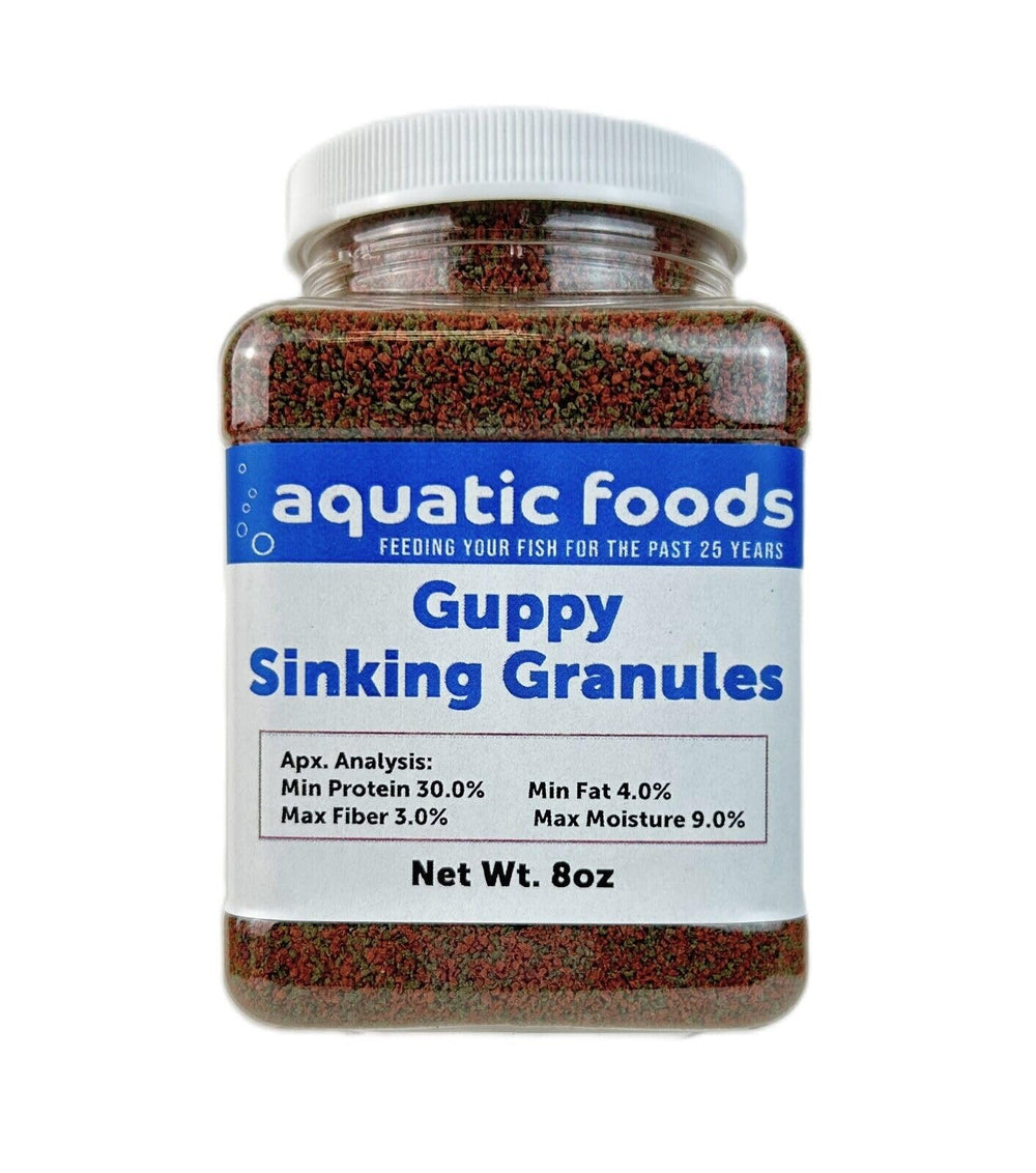 Granulés couleur spiruline Aquatic Foods Inc. pour guppys; intensifie les couleurs naturellement