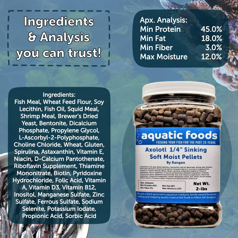 Ingrédients et analyse Aquatic Foods Inc. protéines et vitamines