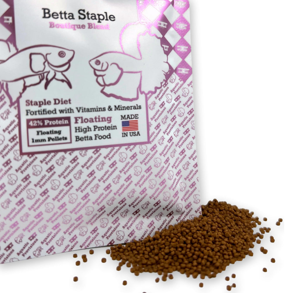 Aquatic Provisions Betta Staple : pellets savoureux offrant une nutrition complète.
