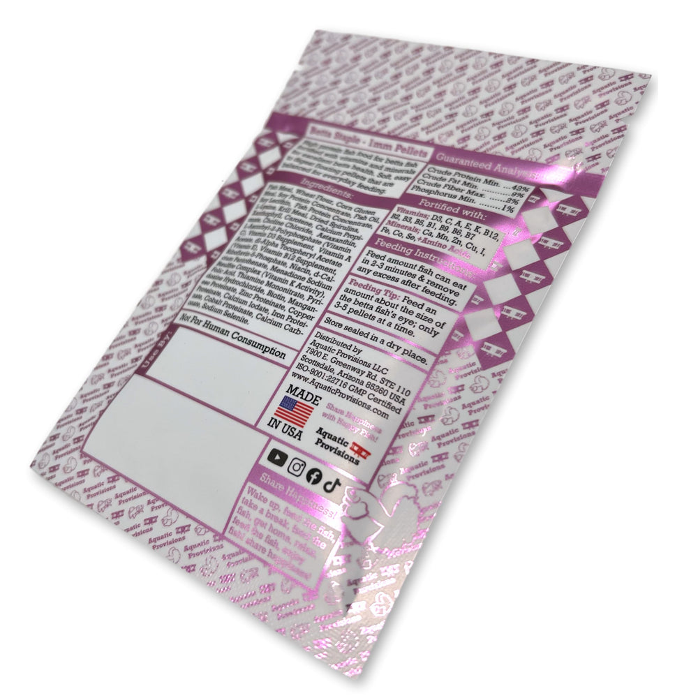 Aquatic Provisions Betta Staple : sachet de 10 g pratique et refermable.