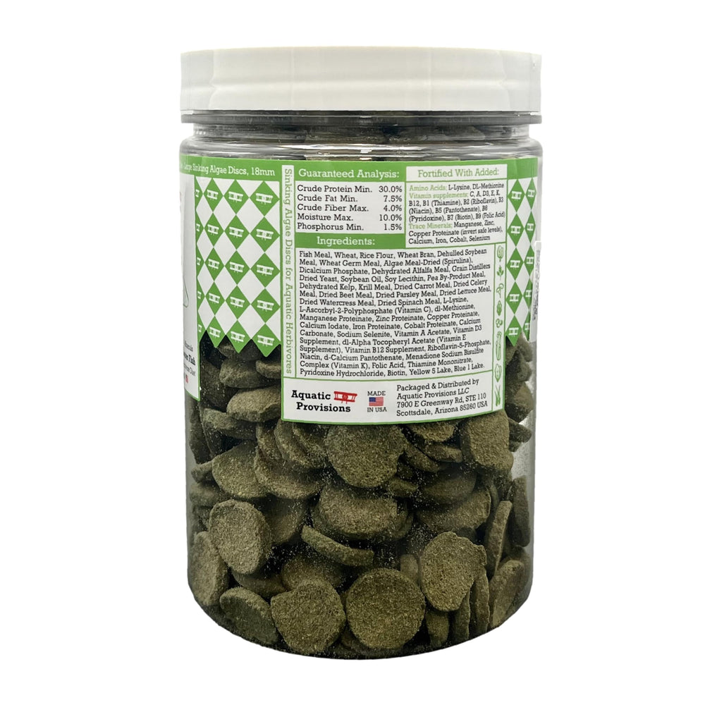 Aquatic Provisions emballage galettes-algue, solution pratique pour nourrir les poissons herbivores.