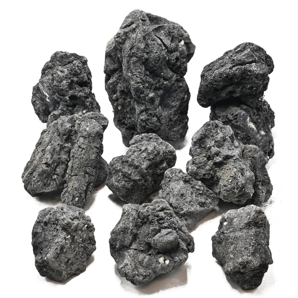 Décorations AQUATIS pour jardin extérieur, roches volcaniques naturelles et robustes.