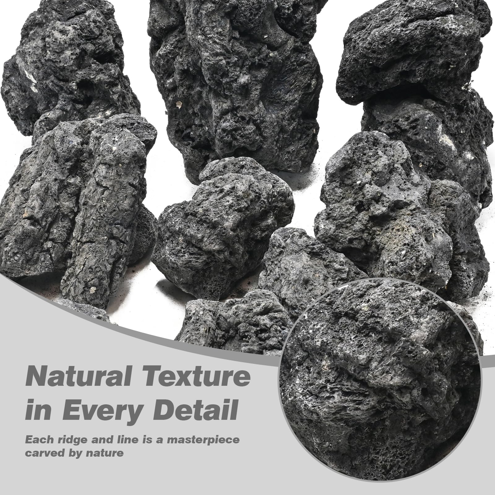 AQUATIS pierres de lave – porosité élevée pour circulation eau et oxygène.