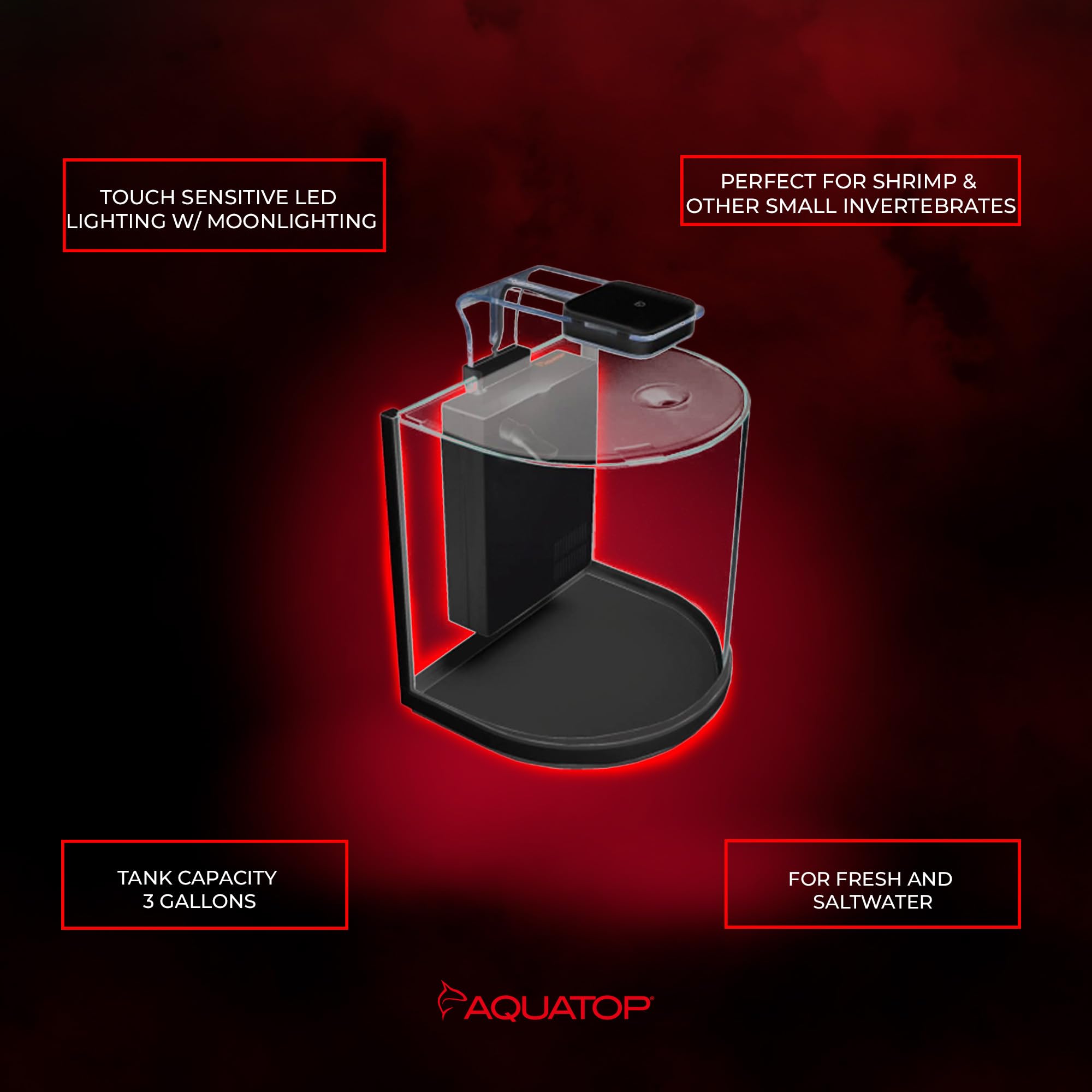Aquatop Pisces verre durable, construction robuste et fiable.