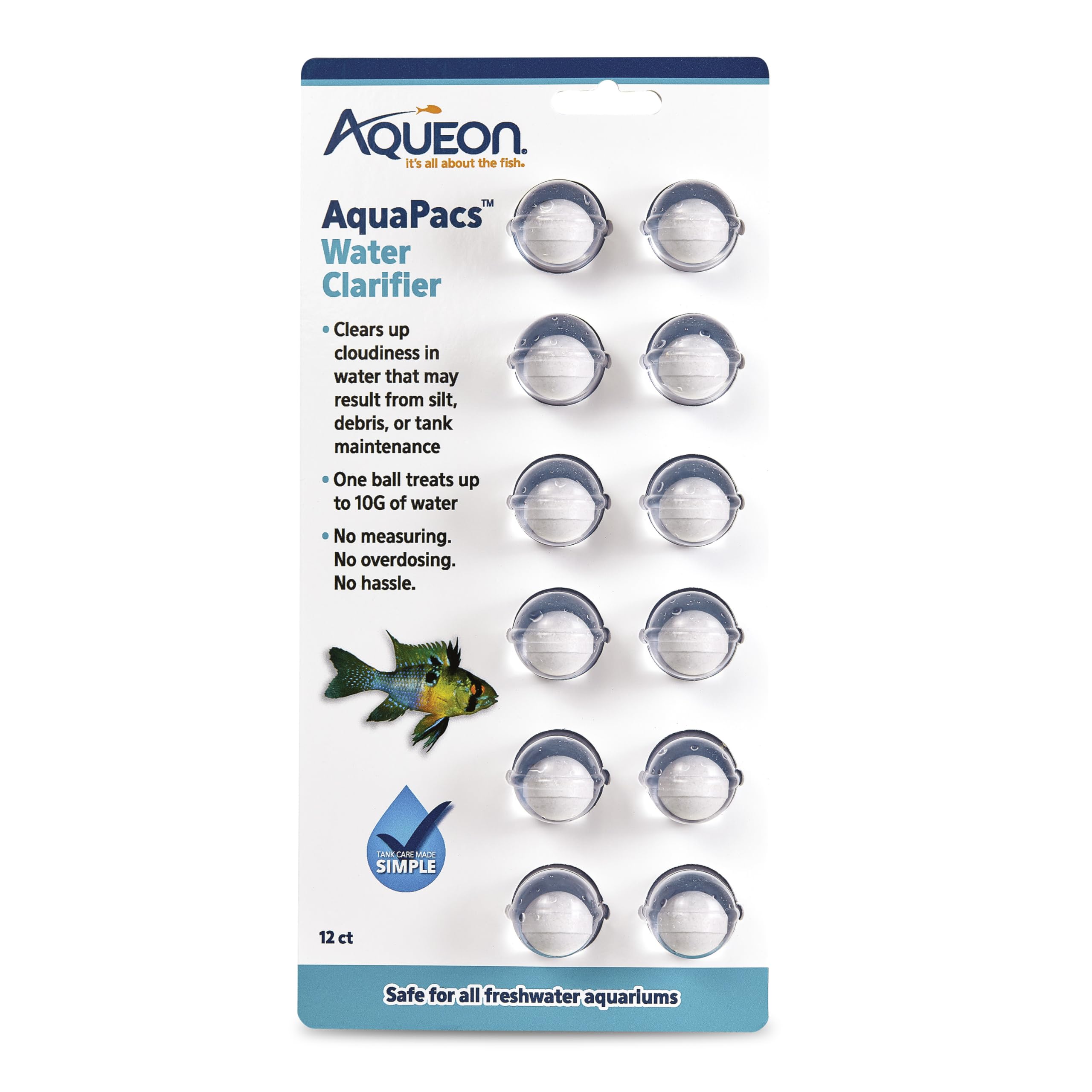 Aqueon AquaPacs : balle traitement 10 g clarifie l'eau.