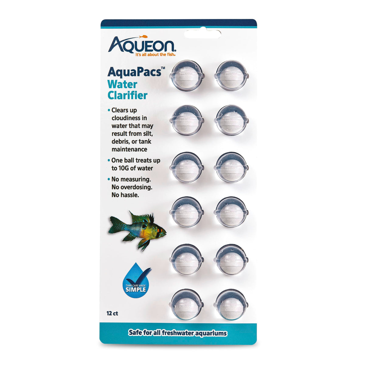 Aqueon AquaPacs : balle traitement 10 g clarifie l'eau.