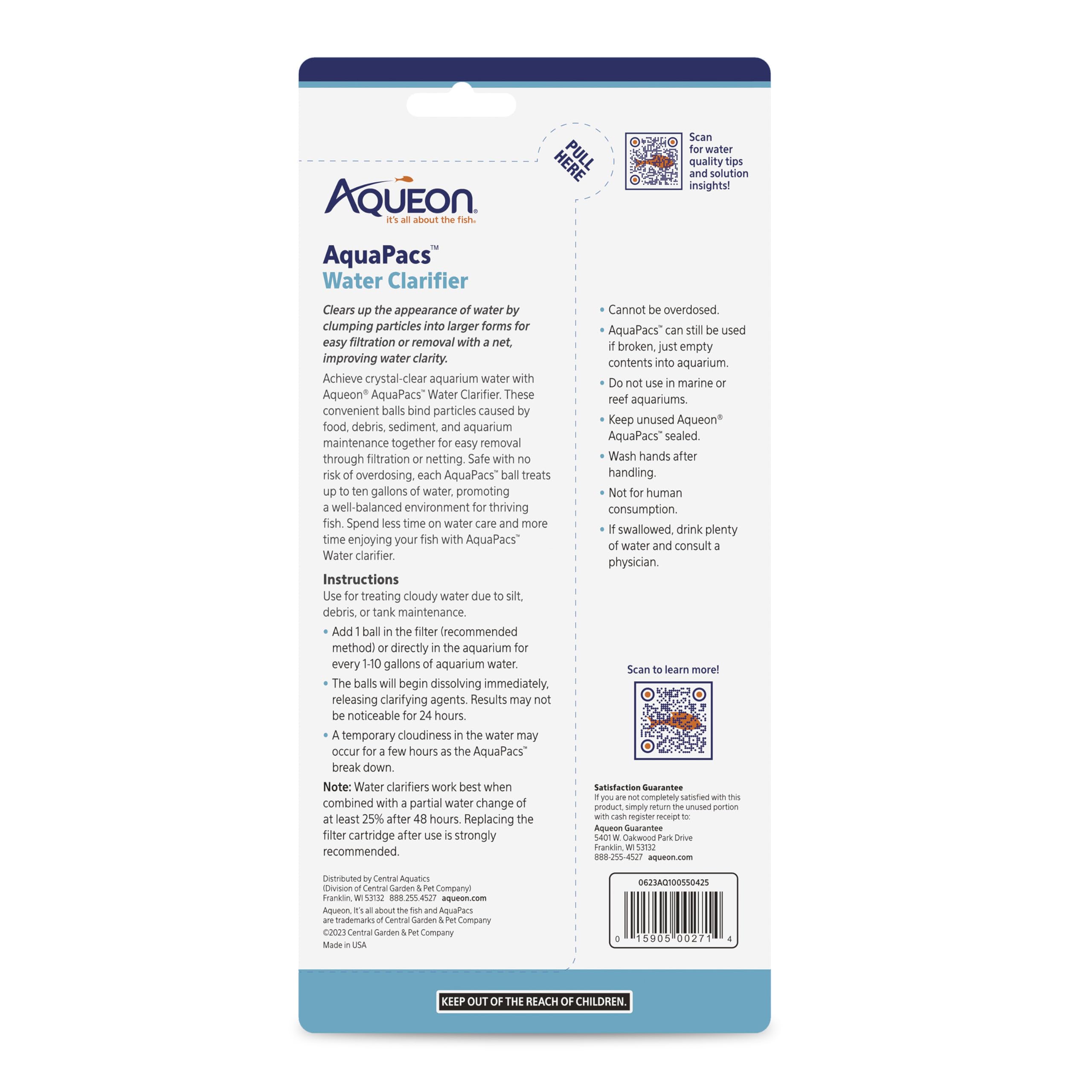 Aqueon AquaPacs : utilisation simple sans surdosage.