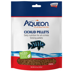 Granulés mini Aqueon Cichlid 1,5 mm pour croissance et couleurs vives.