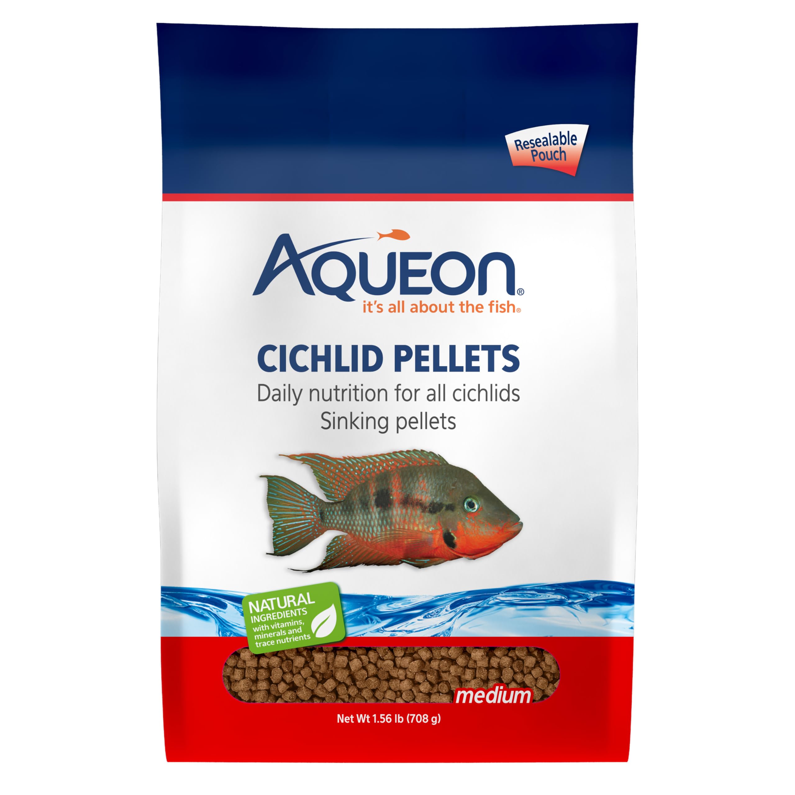 Pellets Aqueon Cichlid à fond lent pour nourrir les cichlides en douceur et satiété