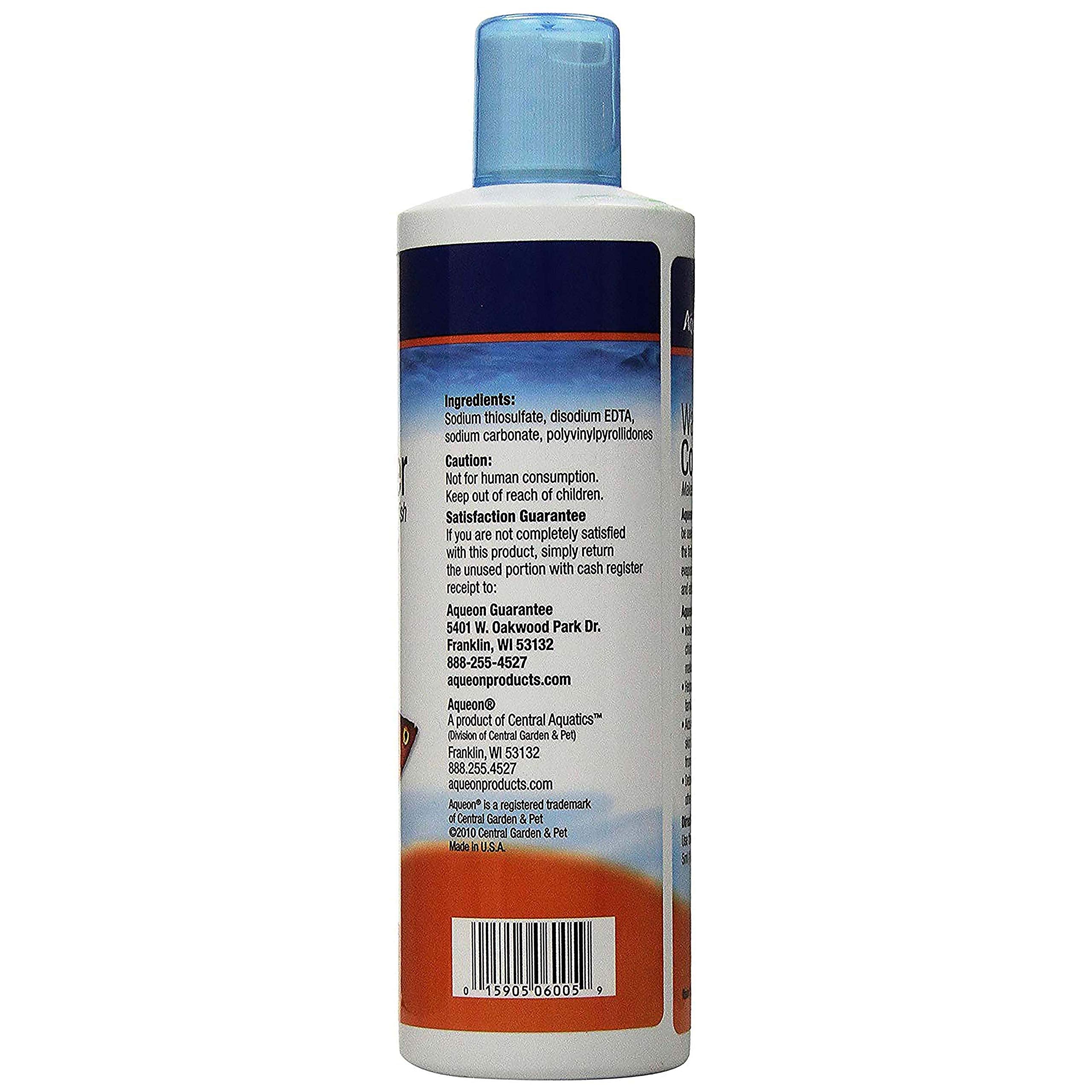 Versement d’Aqueon dans l’eau du robinet pour installer vos poissons sans stress.