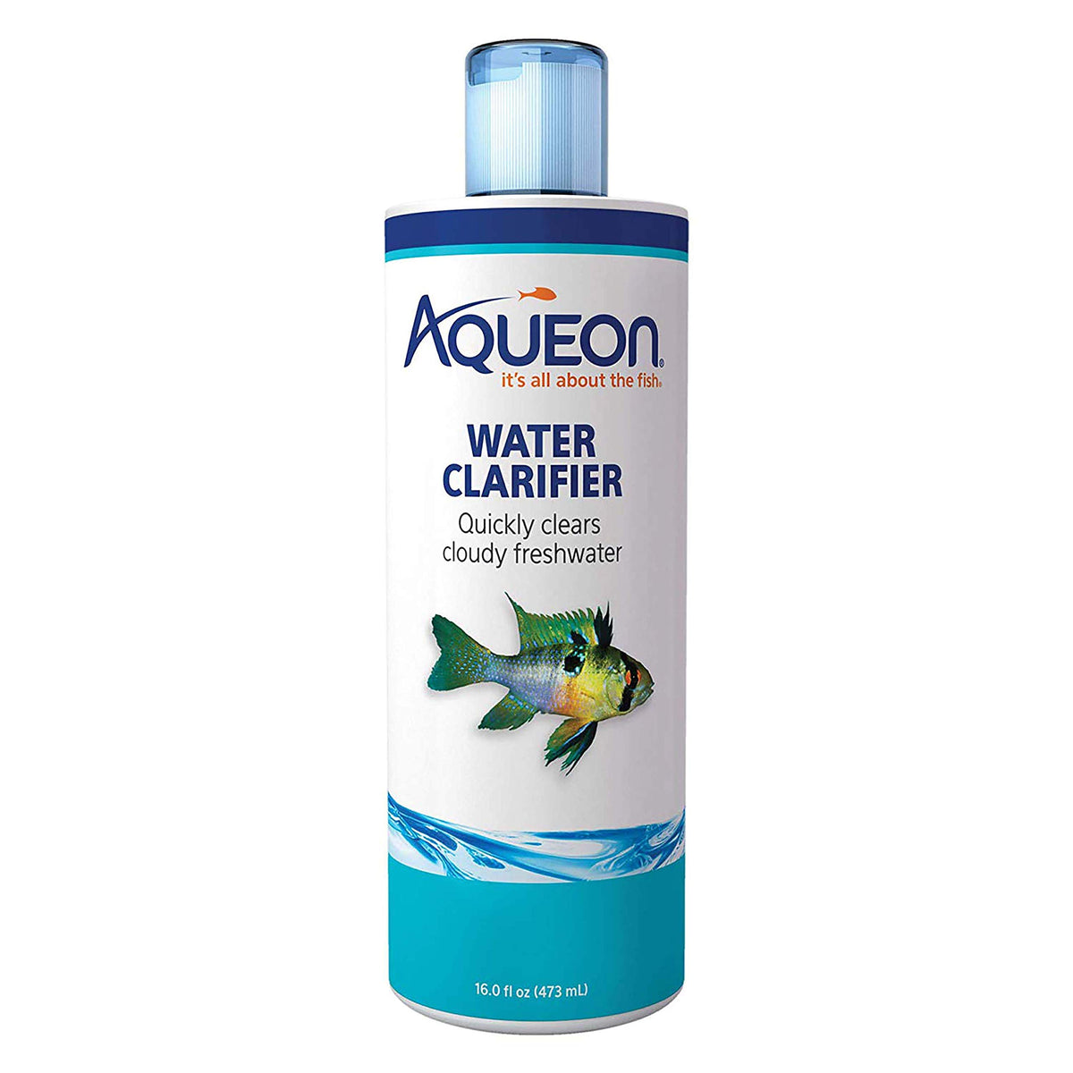 Emballage et flacon Aqueon éclaircisseur d'eau pour aquarium.
