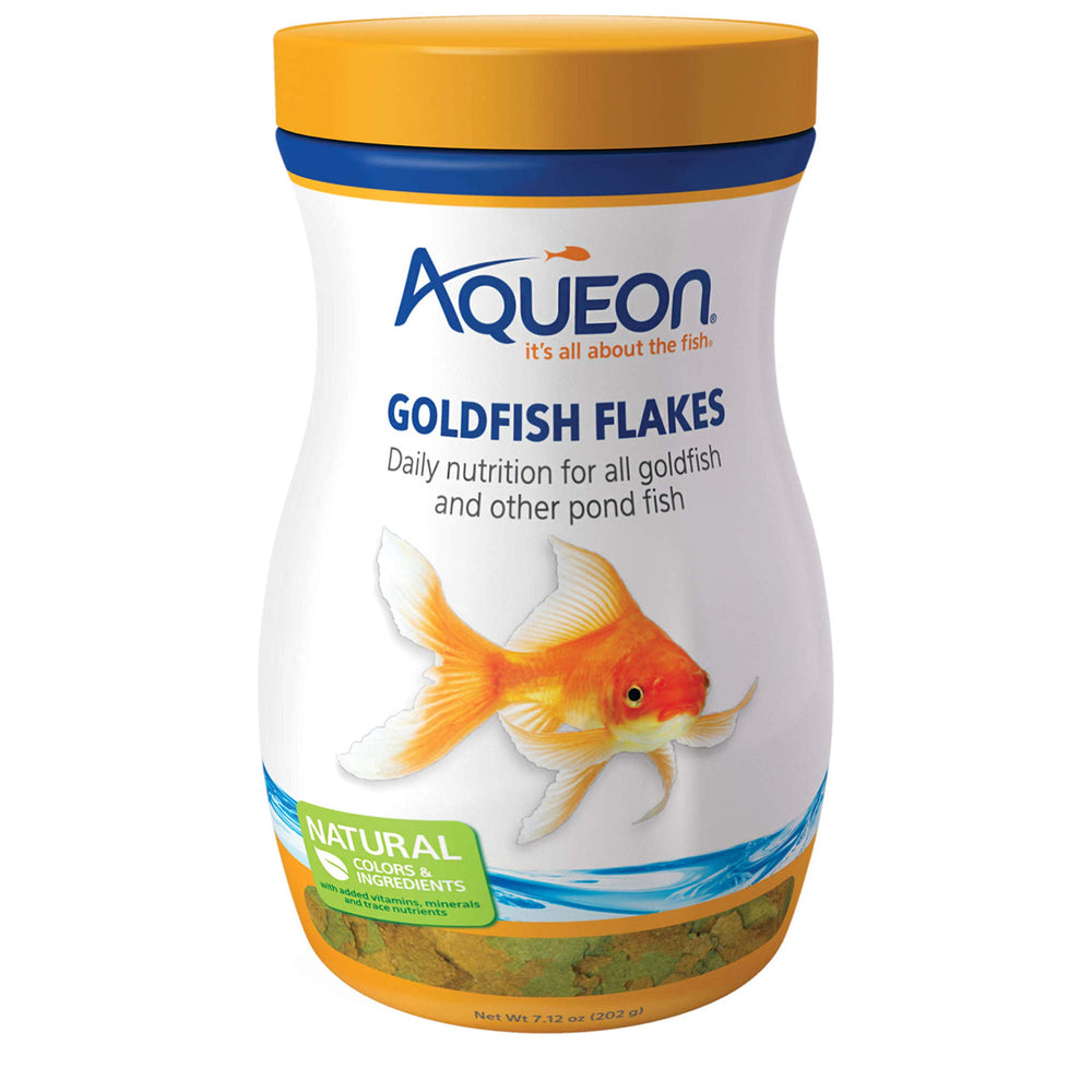 Flocons Aqueon pour Poissons Rouges en bouteille, alimentation quotidienne.