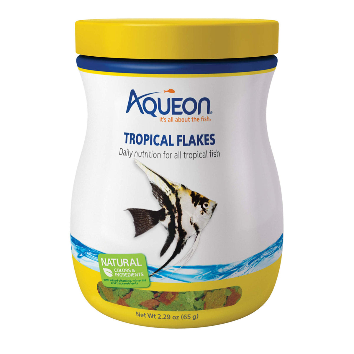 Aqueon Flocons Tropicaux – emballage pratique et alimentation équilibrée pour poissons.
