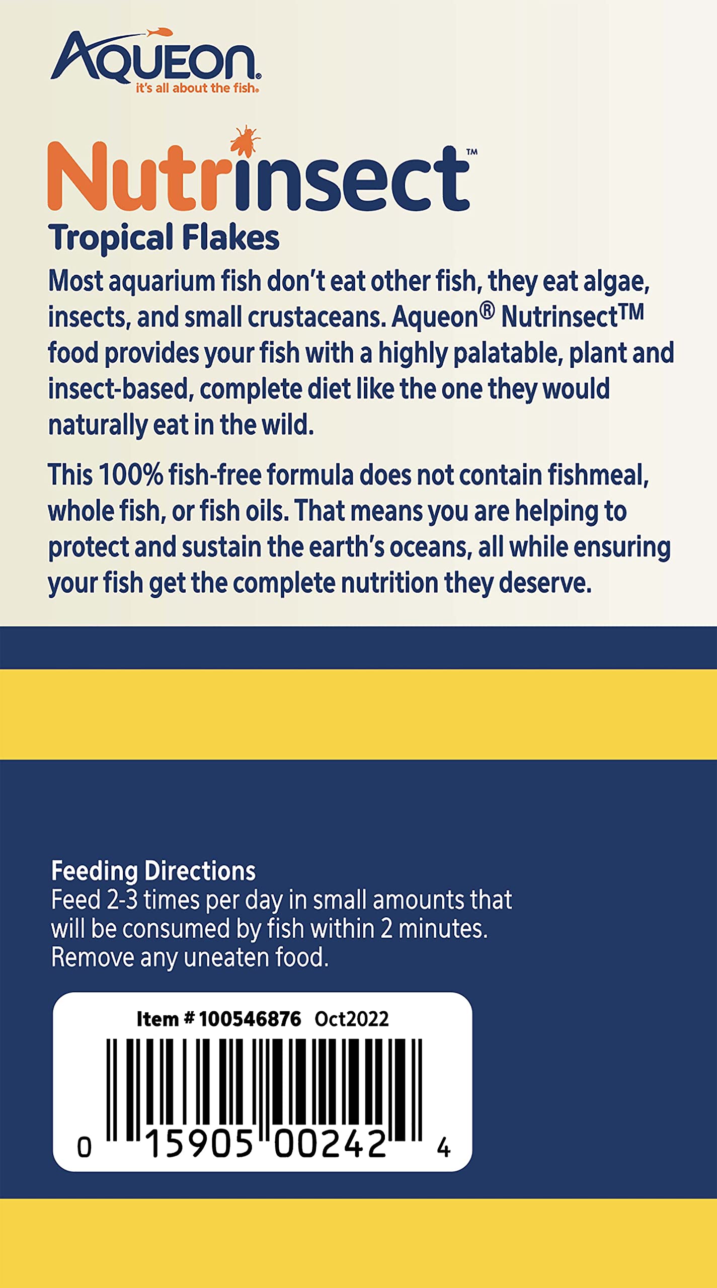 Nutrinsect sans poisson, option respectueuse des océans pour l’aquarium.