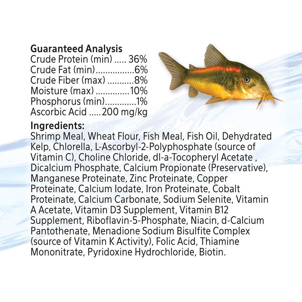 Aqueon granulés adaptés pour Corydoras et loches, soutien à la croissance naturelle.