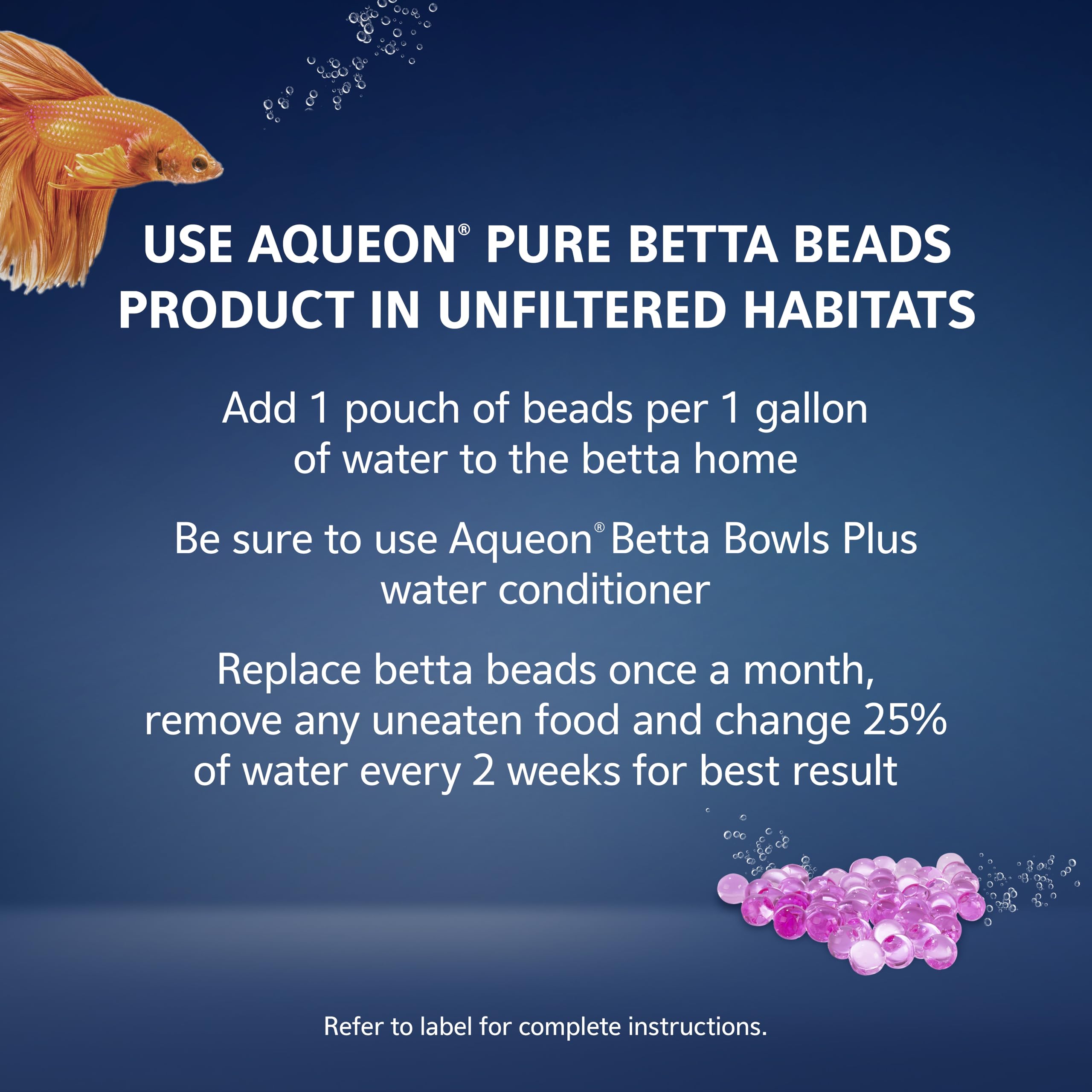 Aqueon PURE Betta Beads bioactifs et enzymes pour un habitat clair