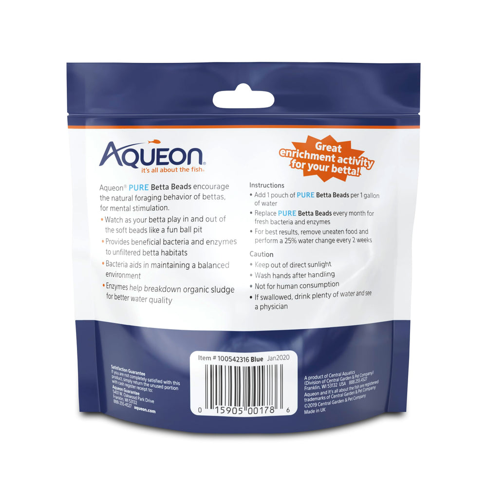 Aqueon Pure Betta Beads, sachet pratique pour la routine d'entretien aquariophile