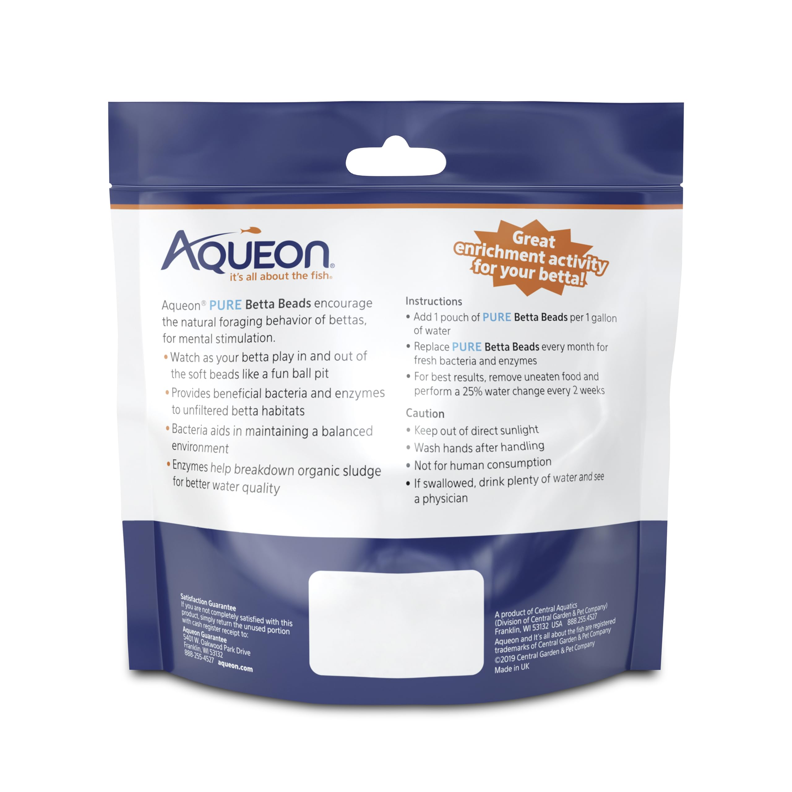 Aqueon PURE Betta Beads entretien mensuel, remplacement régulier pour de meilleurs résultats.
