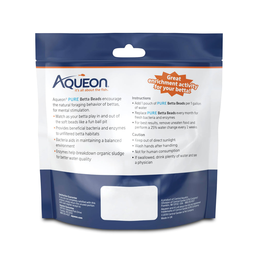Aqueon PURE Betta Beads entretien mensuel, remplacement régulier pour de meilleurs résultats.