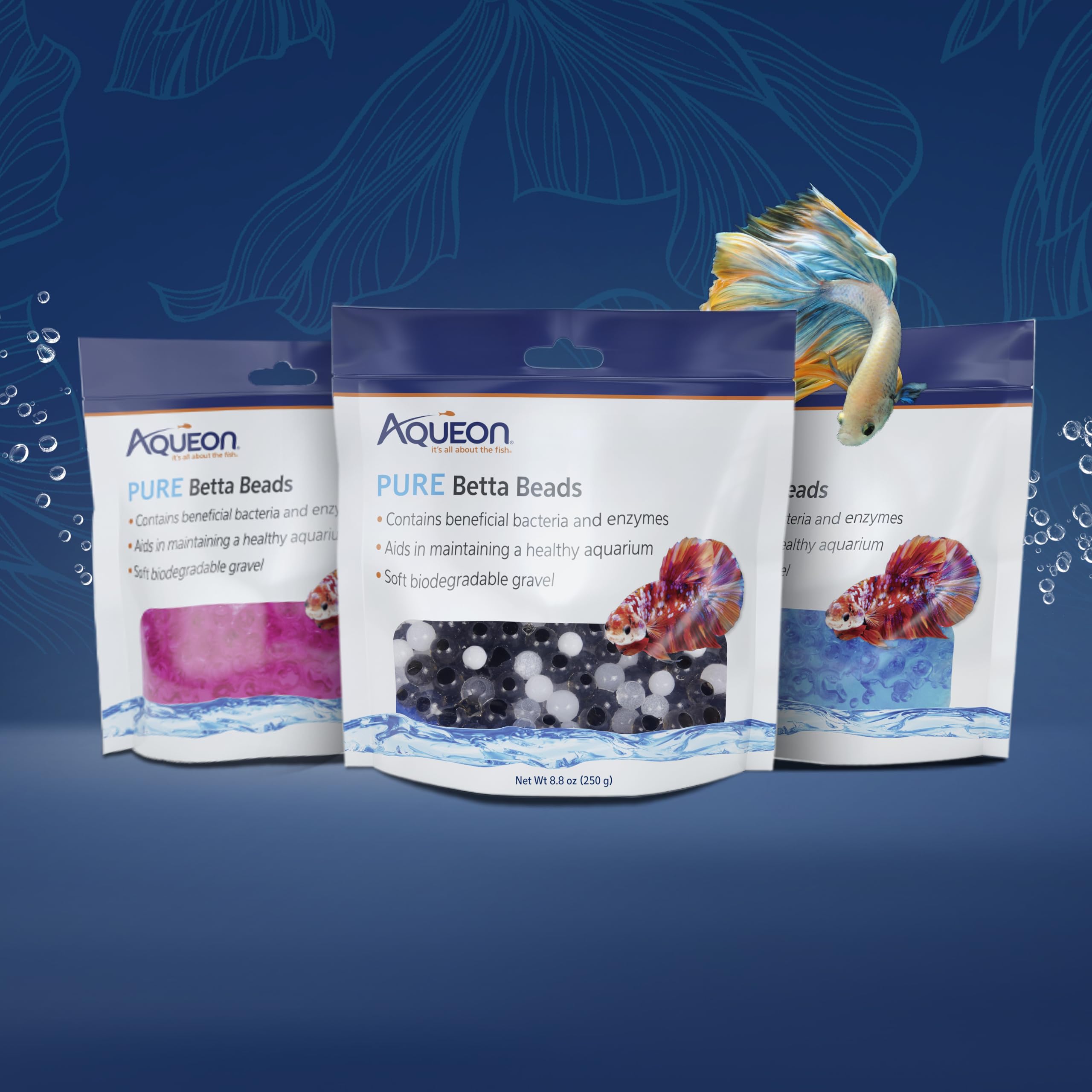Aqueon PURE Betta Beads idéal dans un habitat sans filtration
