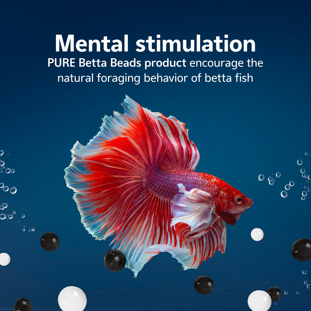 Aqueon PURE Betta Beads noir et blanc, couleur neutre et potentiel d'aide à la clarté.