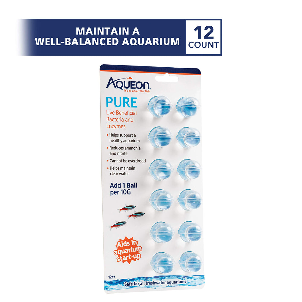 Boules bactéries vivantes d'Aqueon PURE utilisées pour décomposer les déchets.
