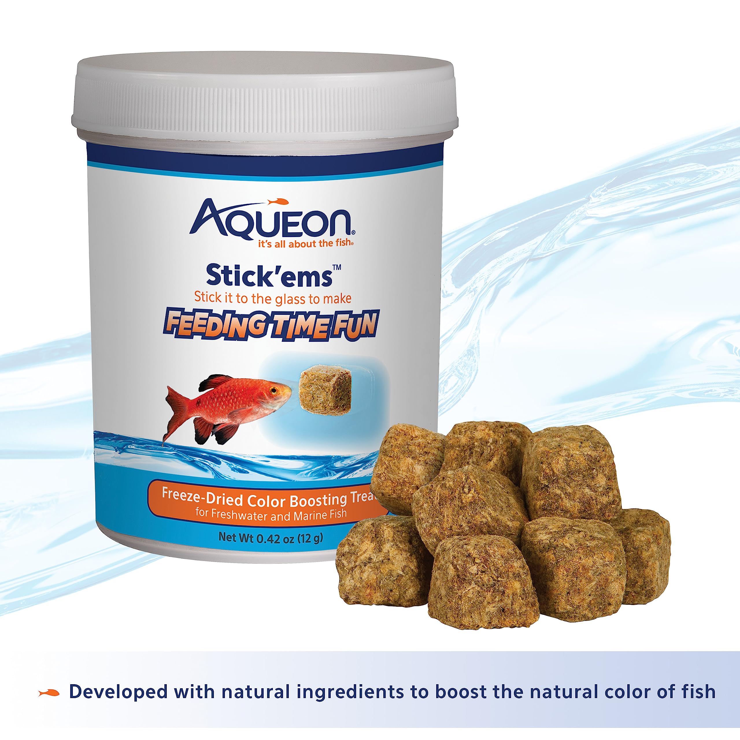 Stick’ems palatabilité élevée attire les poissons lors du repas.