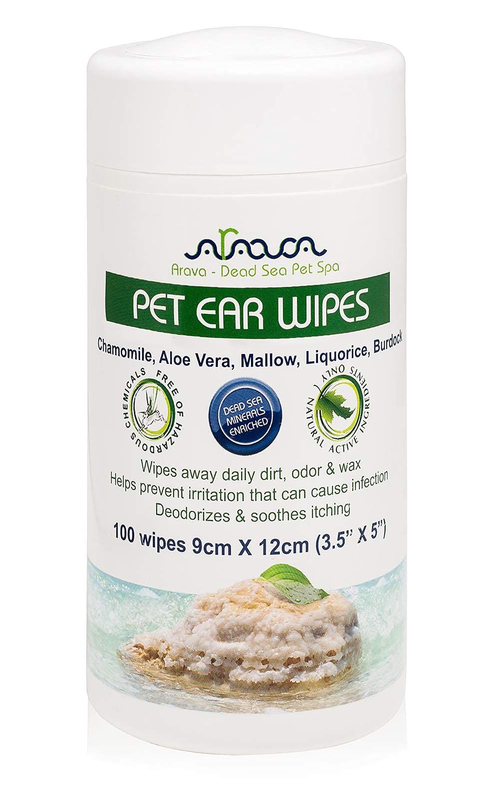 Lingettes oreilles Arava pour chien et chat — nettoyage efficace et pratique.