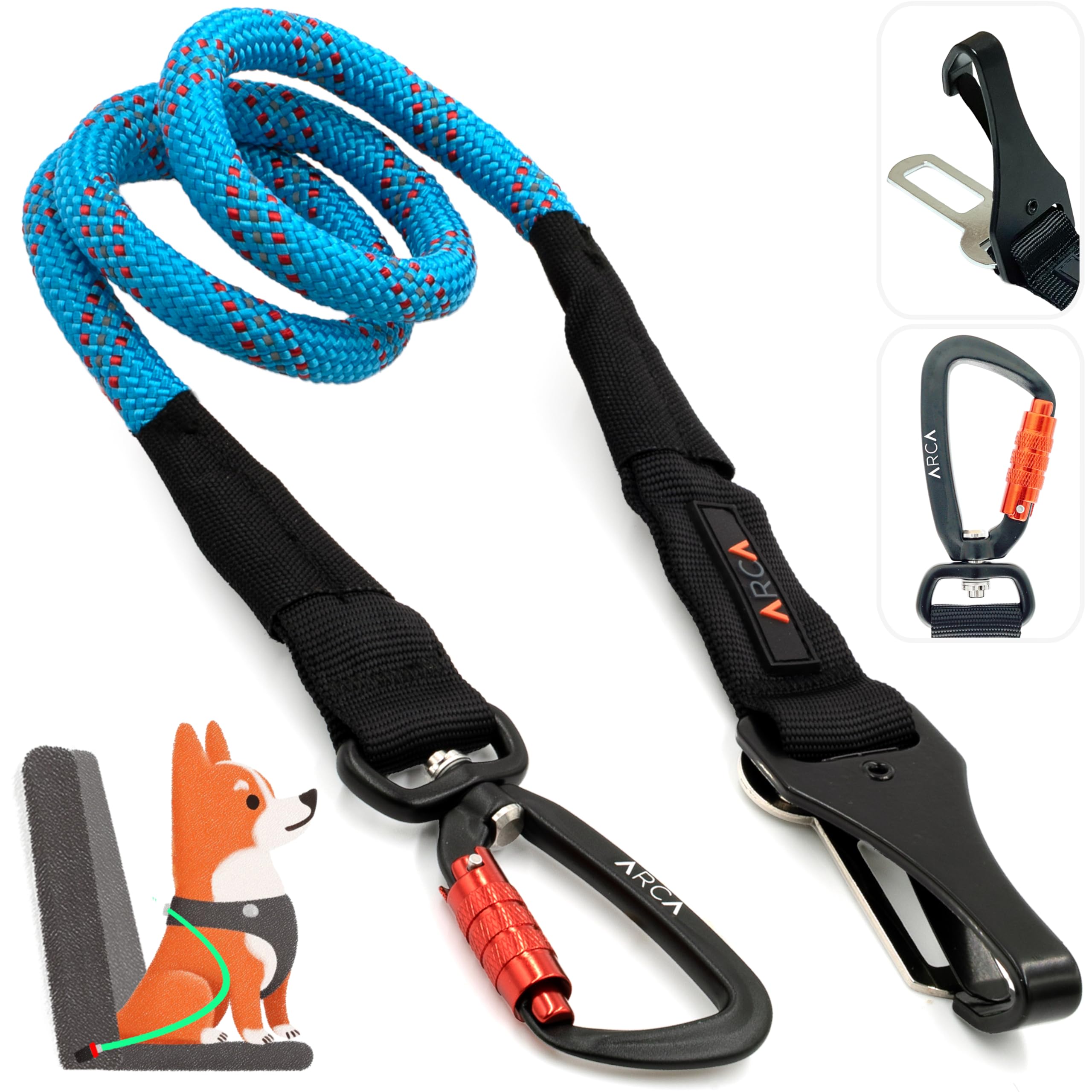 ARCA PET ceinture chien voiture rotation 360: sécurité renforcée lors de trajets quotidiens
