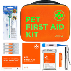 ARCA PET Trousse de secours pour chats et chiens avec zip réfléchissant, visibilité accrue