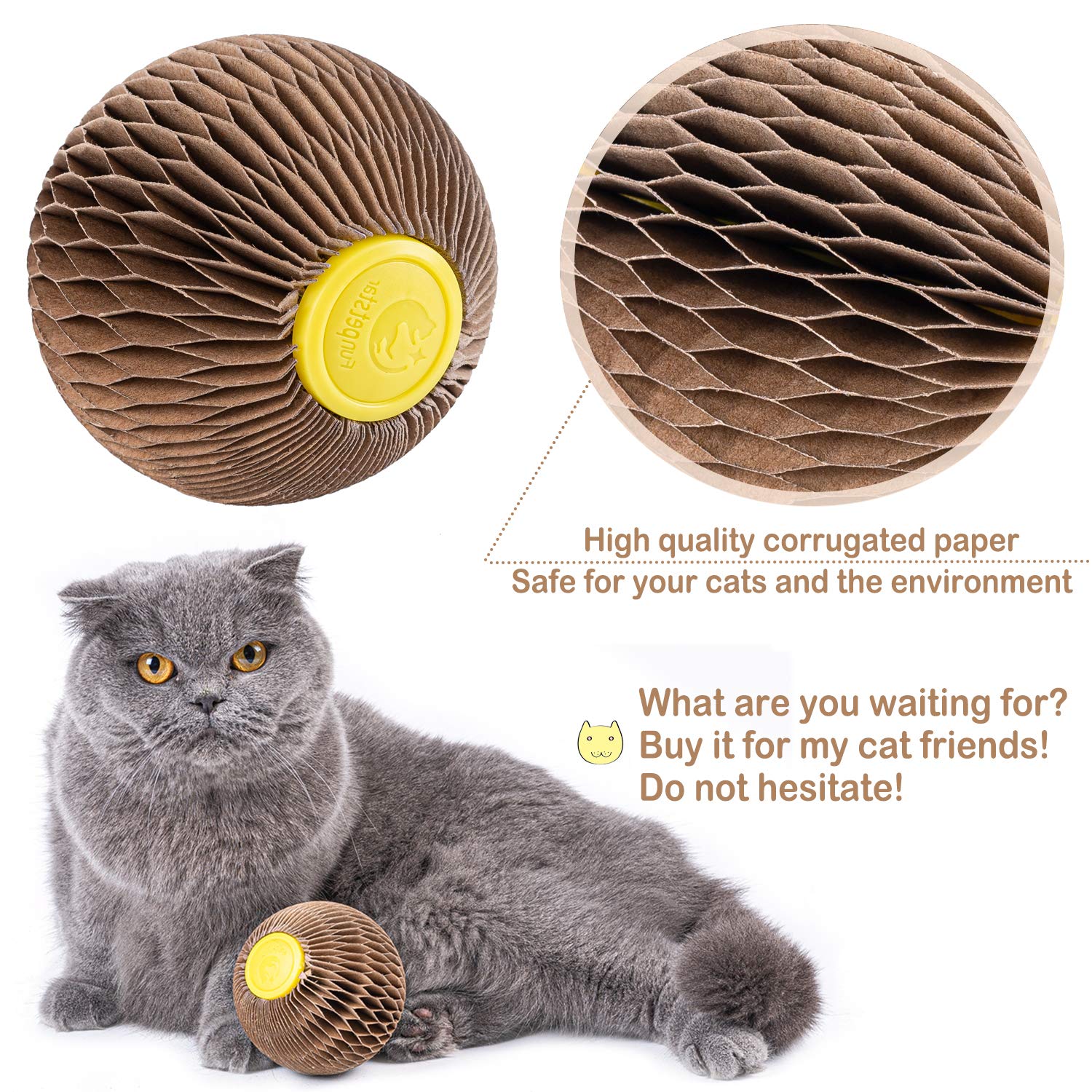 AREIIA Balle Catnip Chat – exercice et activité grâce au jouet interactif.