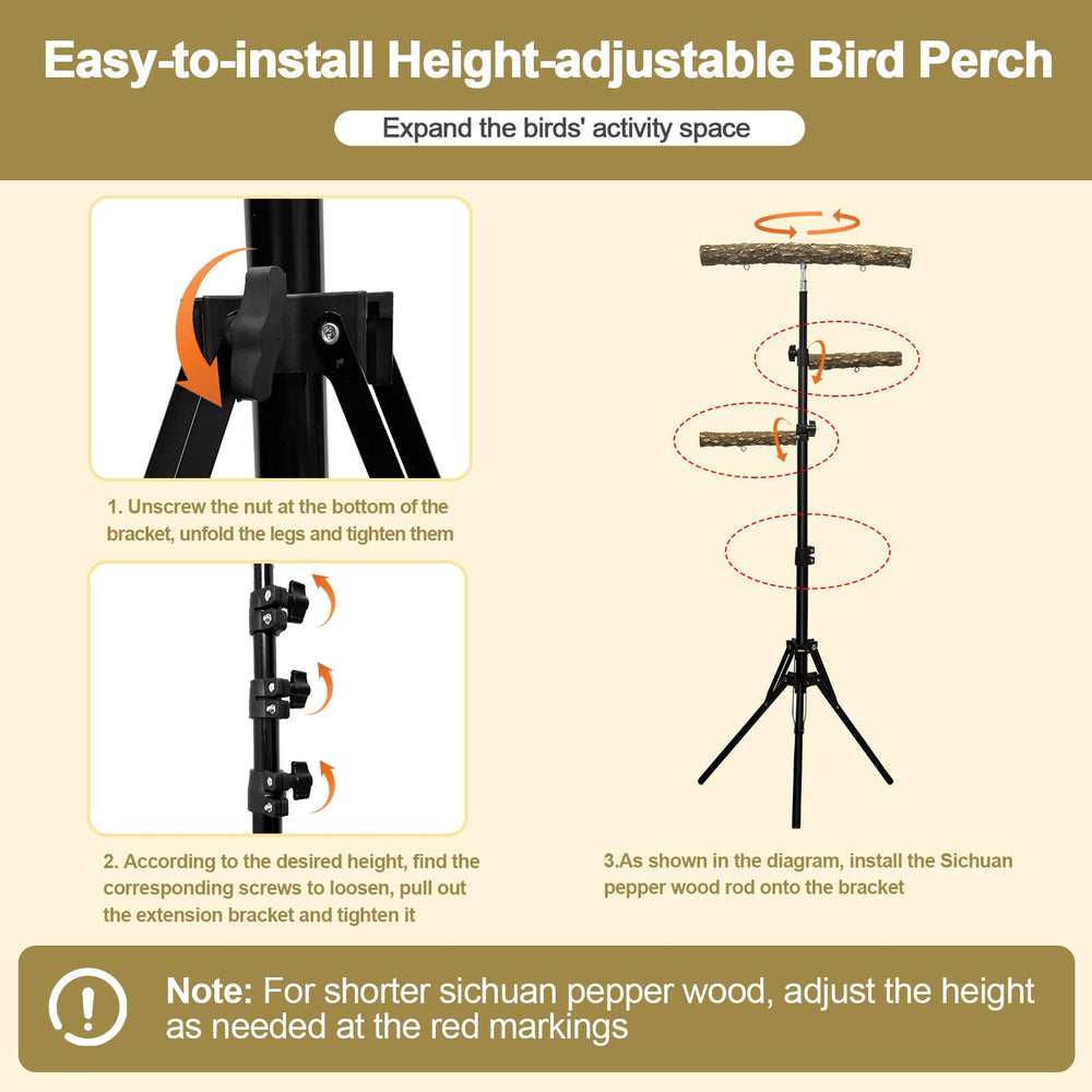 Arfubye perche hauteur reglable 16–63 pouces : interaction naturelle sans cage.