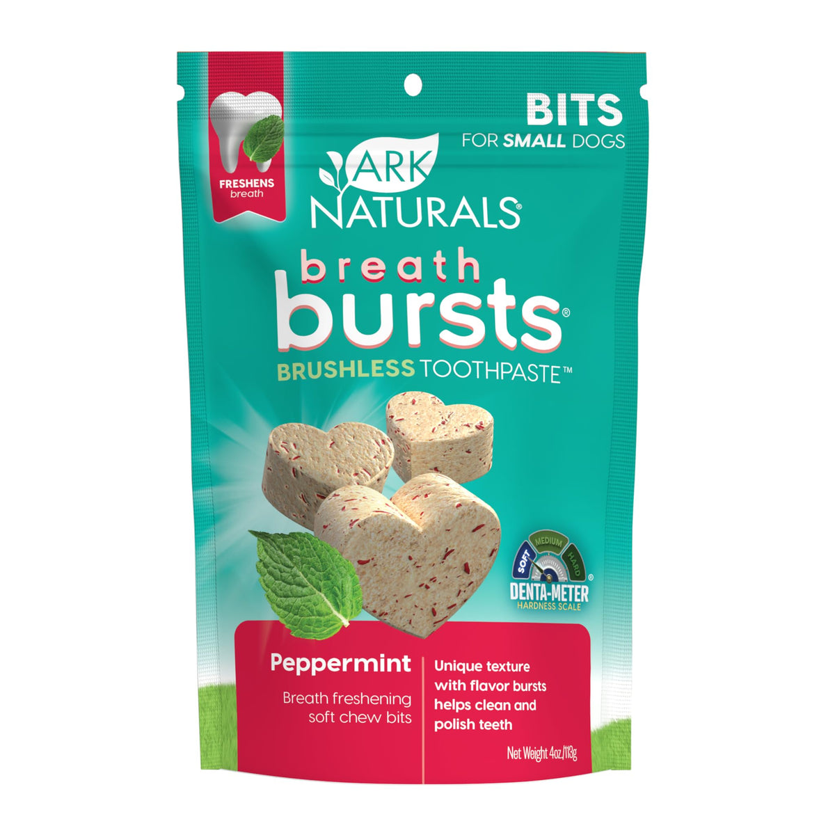 Ark Naturals Bouffées d’Haleine — emballage facile à ranger pour friandises dentaires, pratique à utiliser.
